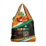 Ivory Coast Elephants Football Grocery Bag Soccer with Tribal Pattern - African Pride