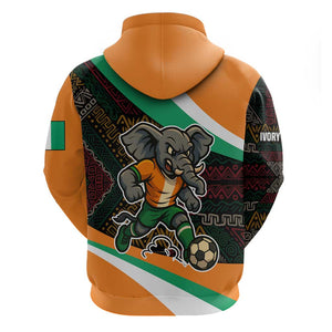 Ivory Coast Elephants Football Hoodie Soccer with Tribal Pattern - African Pride