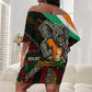 Ivory Coast Elephants Football Off Shoulder Short Dress Soccer with Tribal Pattern - African Pride