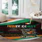 Ivory Coast Elephants Football Round Carpet Soccer with Tribal Pattern - African Pride