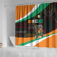 Ivory Coast Elephants Football Shower Curtain Soccer with Tribal Pattern - African Pride