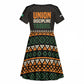 Ivory Coast African Pattern Kid Short Sleeve Dress Ethnic Geometric and National Motto - African Pride