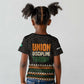 Ivory Coast African Pattern Kid T shirt Ethnic Geometric and National Motto - African Pride
