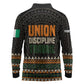 Ivory Coast African Pattern Long Sleeve Polo Shirt Ethnic Geometric and National Motto - African Pride