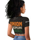 Ivory Coast African Pattern Raglan Cropped T shirt Ethnic Geometric and National Motto - African Pride