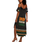 Ivory Coast African Pattern Summer Maxi Dress Ethnic Geometric and National Motto - African Pride
