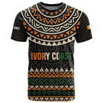 Ivory Coast African Pattern T shirt Ethnic Geometric and National Motto - African Pride