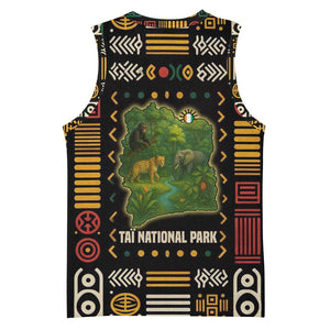 Ivory Coast Basketball Jersey Tai National Park Wildlife Map TS04