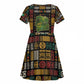 Ivory Coast Kid Short Sleeve Dress Tai National Park Wildlife Map - African Pride