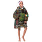 Ivory Coast Kid Wearable Blanket Hoodie Tai National Park Wildlife Map - African Pride