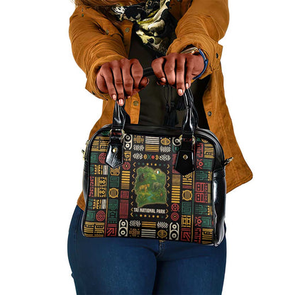 Ivory Coast Shoulder Handbag Tai National Park Wildlife Map - African Pride