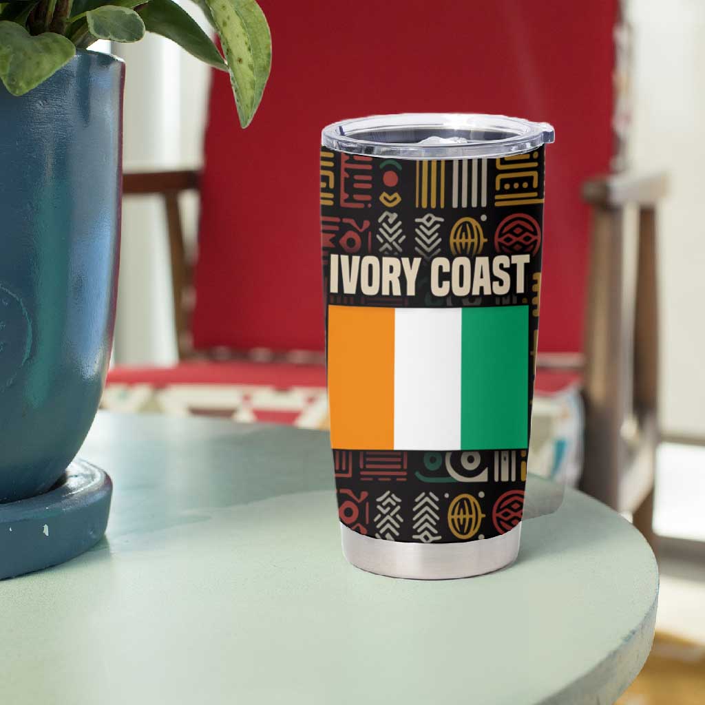 Ivory Coast Tumbler Cup Tai National Park Wildlife Map - African Pride