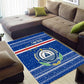 Cape Verde Christmas Area Rug Blue Festive Pattern Sailing Santa and National Emblem Motif - African Pride