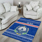 Cape Verde Christmas Area Rug Blue Festive Pattern Sailing Santa and National Emblem Motif - African Pride