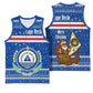 Cape Verde Christmas Basketball Jersey Blue Festive Pattern Sailing Santa and National Emblem Motif TS04