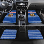 Cape Verde Christmas Car Mats Blue Festive Pattern Sailing Santa and National Emblem Motif - African Pride