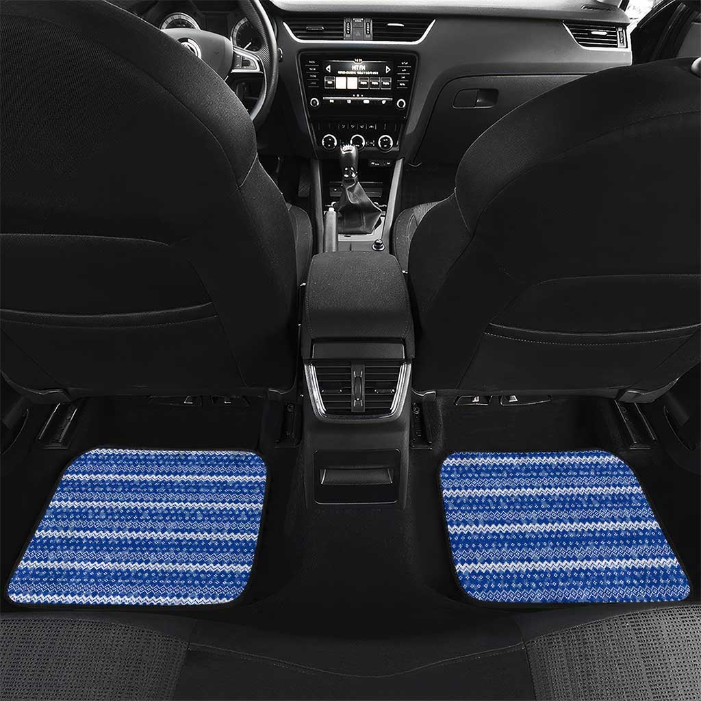 Cape Verde Christmas Car Mats Blue Festive Pattern Sailing Santa and National Emblem Motif - African Pride
