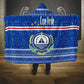 Cape Verde Christmas Hooded Blanket Blue Festive Pattern Sailing Santa and National Emblem Motif - African Pride