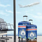 Cape Verde Christmas Luggage Cover Blue Festive Pattern Sailing Santa and National Emblem Motif - African Pride