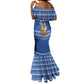 Cape Verde Christmas Mermaid Dress Blue Festive Pattern Sailing Santa and National Emblem Motif - African Pride