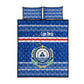 Cape Verde Christmas Quilt Bed Set Blue Festive Pattern Sailing Santa and National Emblem Motif - African Pride