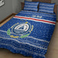 Cape Verde Christmas Quilt Bed Set Blue Festive Pattern Sailing Santa and National Emblem Motif - African Pride