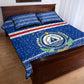 Cape Verde Christmas Quilt Bed Set Blue Festive Pattern Sailing Santa and National Emblem Motif - African Pride