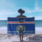 Cape Verde Christmas Sarong Blue Festive Pattern Sailing Santa and National Emblem Motif - African Pride