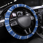 Cape Verde Christmas Steering Wheel Cover Blue Festive Pattern Sailing Santa and National Emblem Motif - African Pride