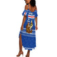 Cape Verde Christmas Summer Maxi Dress Blue Festive Pattern Sailing Santa and National Emblem Motif - African Pride