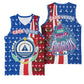 Cape Verde Christmas Basketball Jersey Festive Pattern Christmas Tree and National Emblem Motif TS04