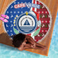 Cape Verde Christmas Beach Blanket Festive Pattern Christmas Tree and National Emblem Motif - African Pride