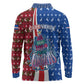 Cape Verde Christmas Long Sleeve Polo Shirt Festive Pattern Christmas Tree and National Emblem Motif - African Pride
