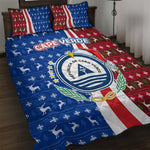 Cape Verde Christmas Quilt Bed Set Festive Pattern Christmas Tree and National Emblem Motif - African Pride