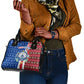 Cape Verde Christmas Shoulder Handbag Festive Pattern Christmas Tree and National Emblem Motif - African Pride