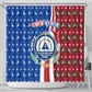 Cape Verde Christmas Shower Curtain Festive Pattern Christmas Tree and National Emblem Motif - African Pride