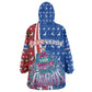 Cape Verde Christmas Wearable Blanket Hoodie Festive Pattern Christmas Tree and National Emblem Motif - African Pride