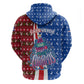 Cape Verde Christmas Zip Hoodie Festive Pattern Christmas Tree and National Emblem Motif - African Pride