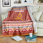 Angola Christmas Blanket Snowflake Pattern Tribal Santa Claus Motif - African Pride