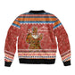 Angola Christmas Bomber Jacket Snowflake Pattern Tribal Santa Claus Motif - African Pride