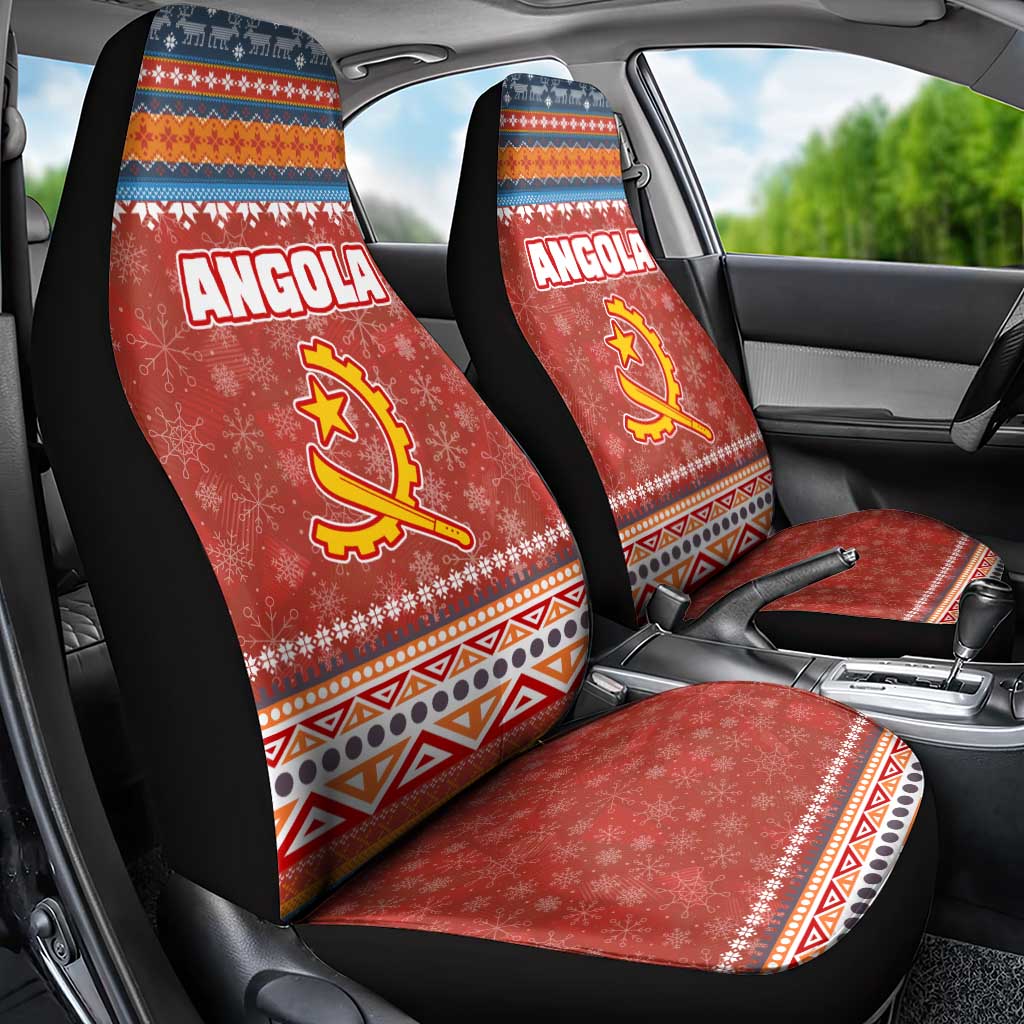 Angola Christmas Car Seat Cover Snowflake Pattern Tribal Santa Claus Motif - African Pride