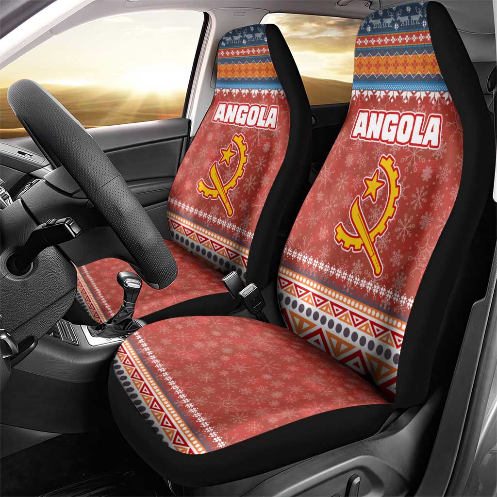 Angola Christmas Car Seat Cover Snowflake Pattern Tribal Santa Claus Motif - African Pride
