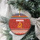 Angola Christmas Ceramic Ornament Snowflake Pattern Tribal Santa Claus Motif - African Pride