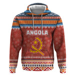 Angola Christmas Hoodie Snowflake Pattern Tribal Santa Claus Motif - African Pride