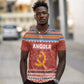 Angola Christmas Polo Shirt Snowflake Pattern Tribal Santa Claus Motif - African Pride