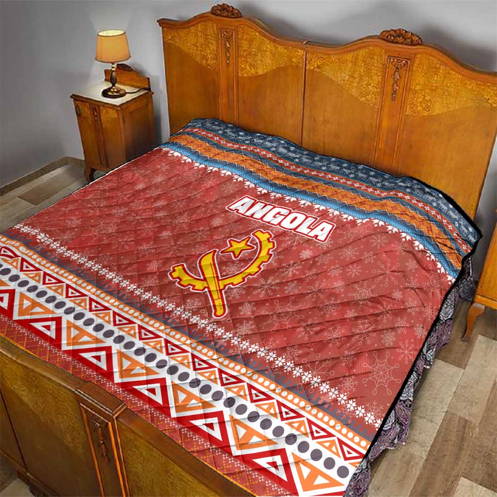 Angola Christmas Quilt Snowflake Pattern Tribal Santa Claus Motif - African Pride