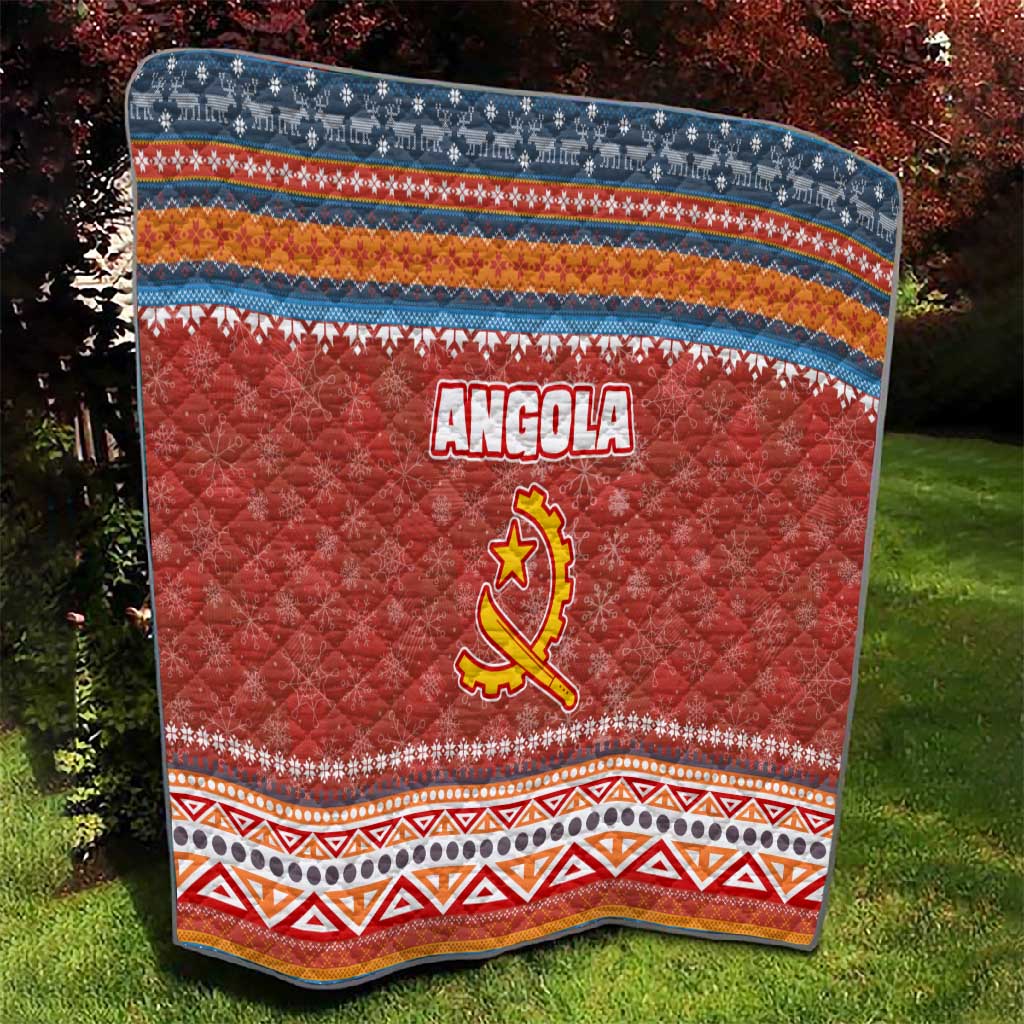 Angola Christmas Quilt Snowflake Pattern Tribal Santa Claus Motif - African Pride