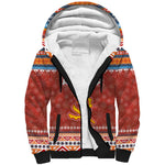 Angola Christmas Sherpa Hoodie Snowflake Pattern Tribal Santa Claus Motif - African Pride