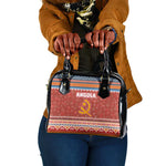 Angola Christmas Shoulder Handbag Snowflake Pattern Tribal Santa Claus Motif - African Pride