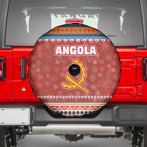 Angola Christmas Spare Tire Cover Snowflake Pattern Tribal Santa Claus Motif - African Pride